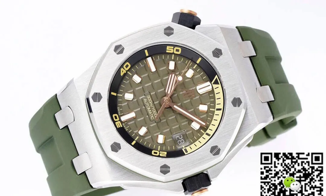 Audemars Piguet Royal Oak Offshore 15720ST.OO.A052CA.01 ZF Factory 1:1 Best Edition Replica Watch Green Strap